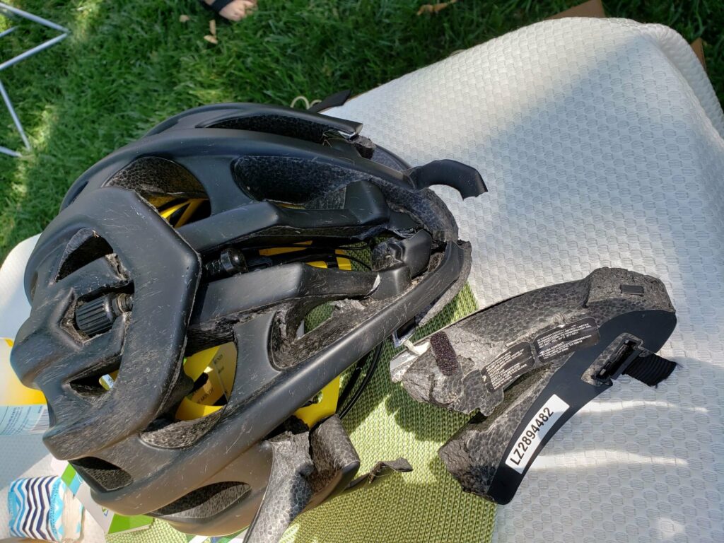 Damaged Bicycle Helmet