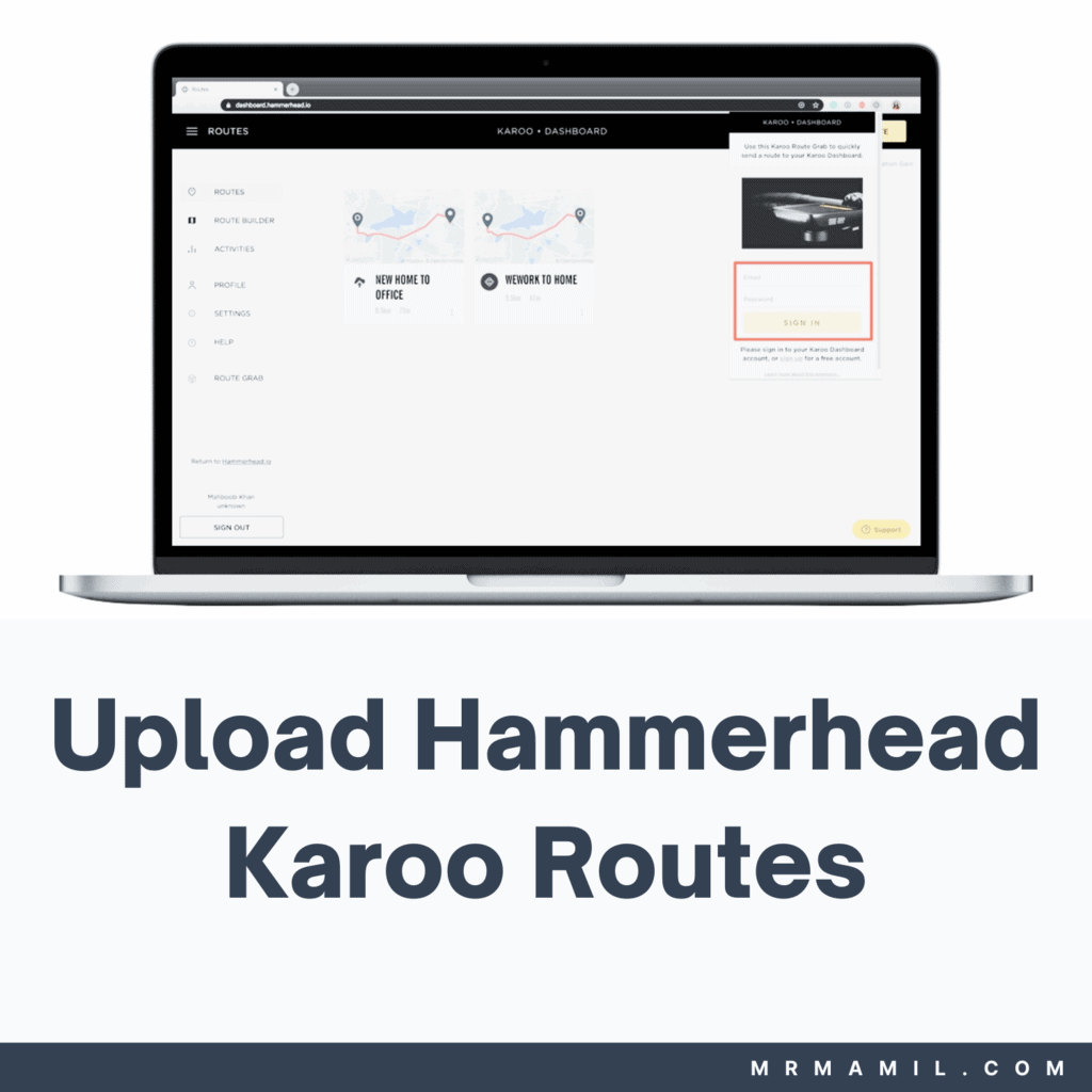Upload Hammerhead Karoo Routes