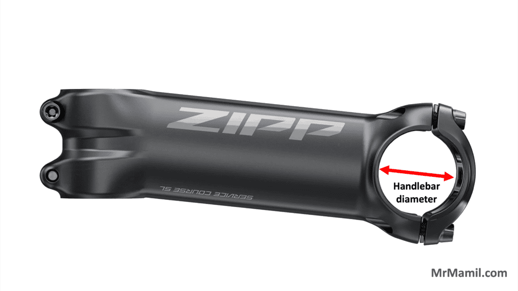 Stem handlebar diameter measurement diagram