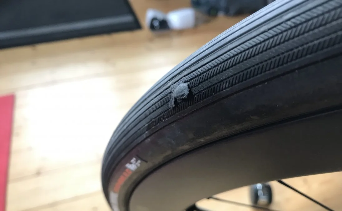 Repaired Tubeless Tire with Dynaplug Racer