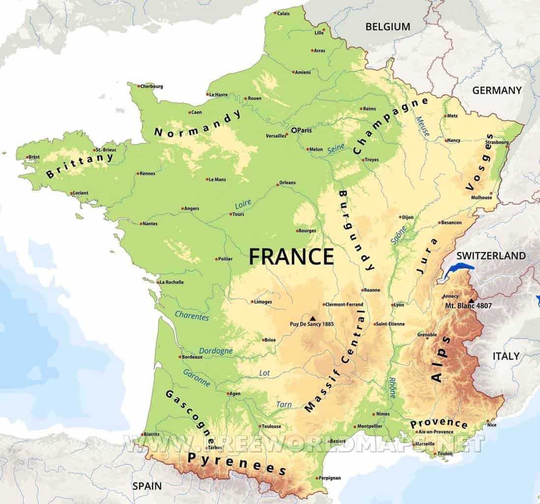 Map of French Alps