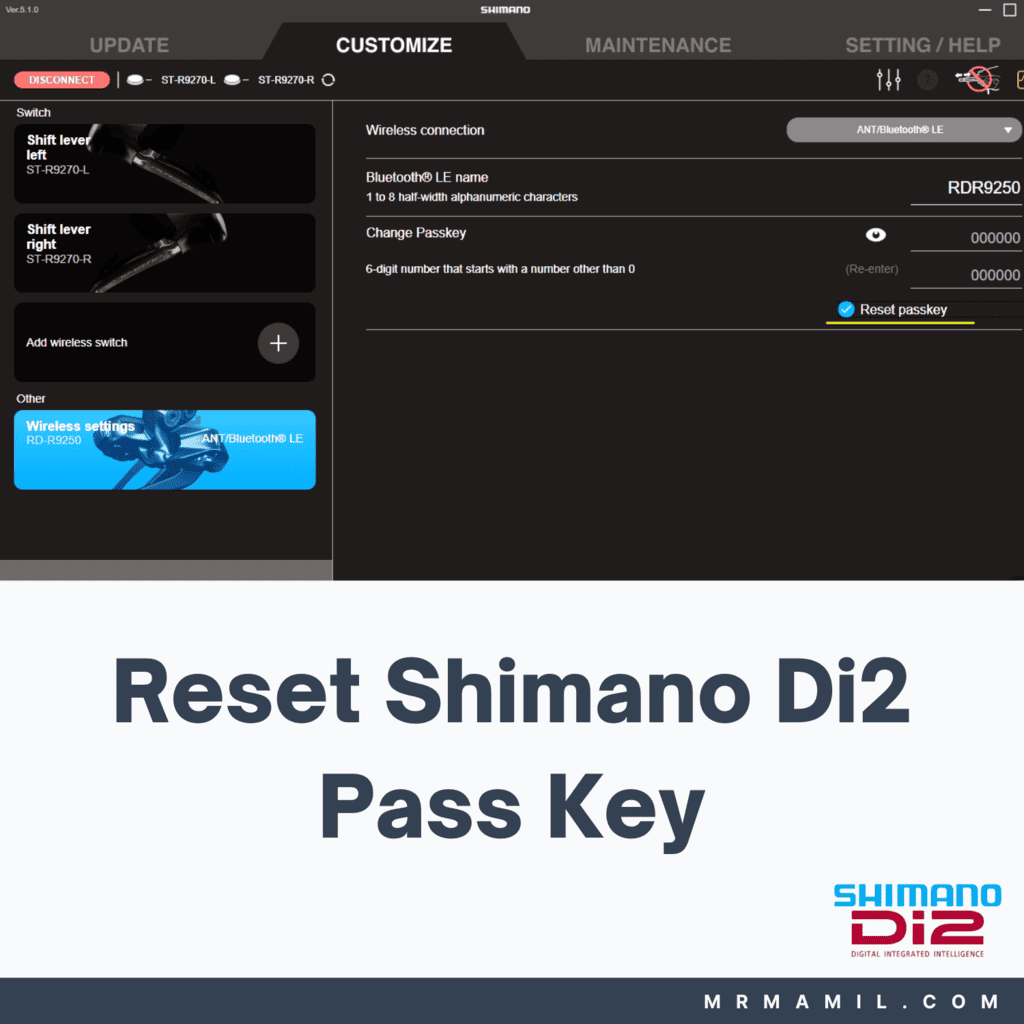 Reset Shimano Di2 Passkey