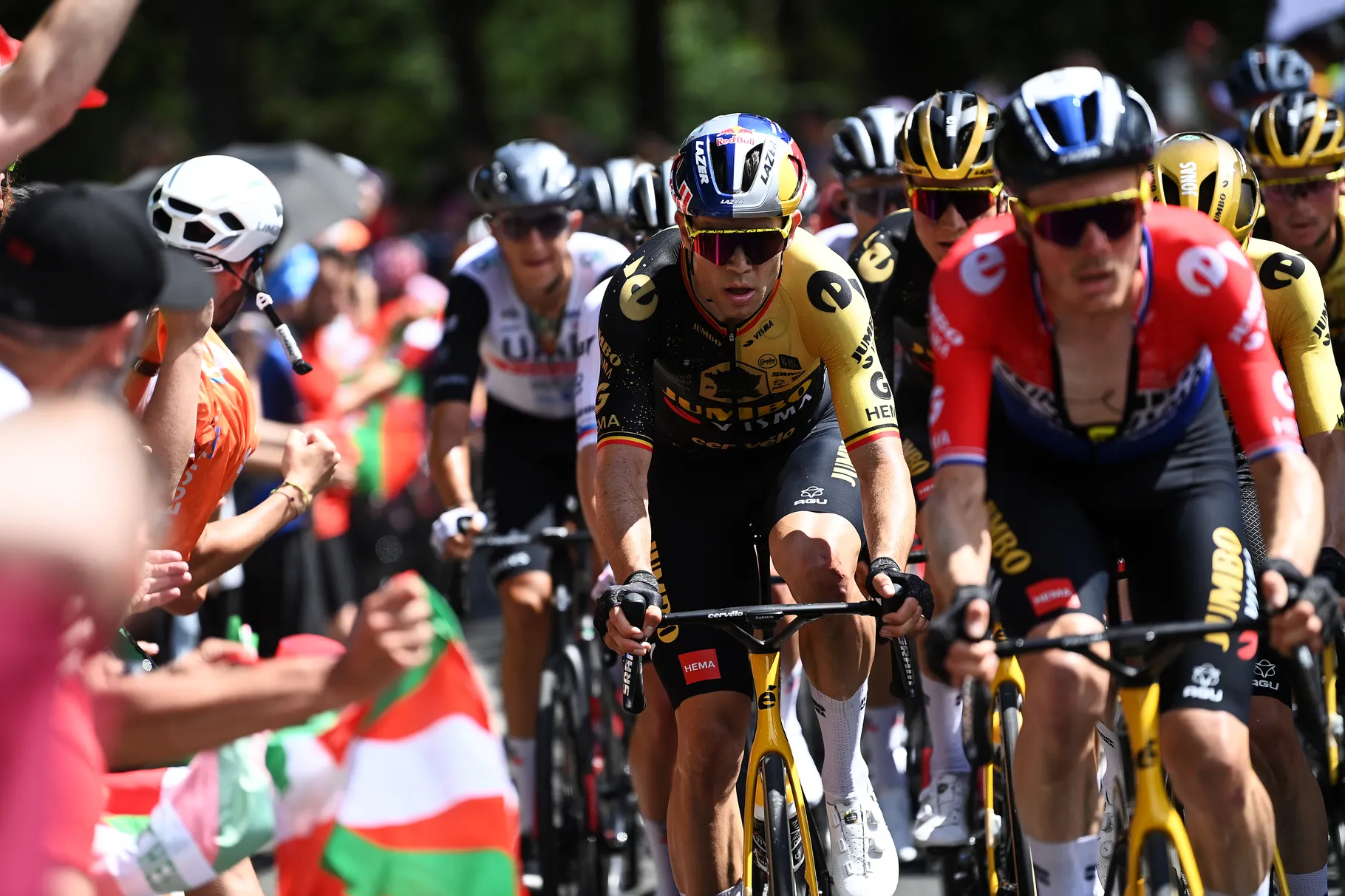 Wout van Aert Red Bull Helmet at Stage 2 Tour de France 2023